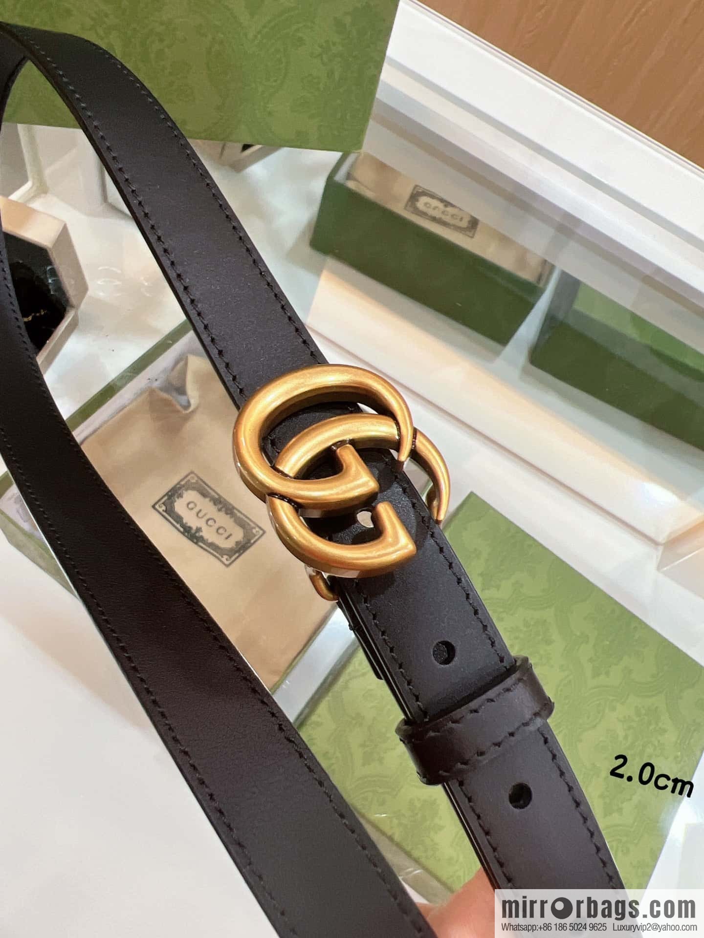 Gucci Gucci, double-sided selection of first-layer cowhide GG belt