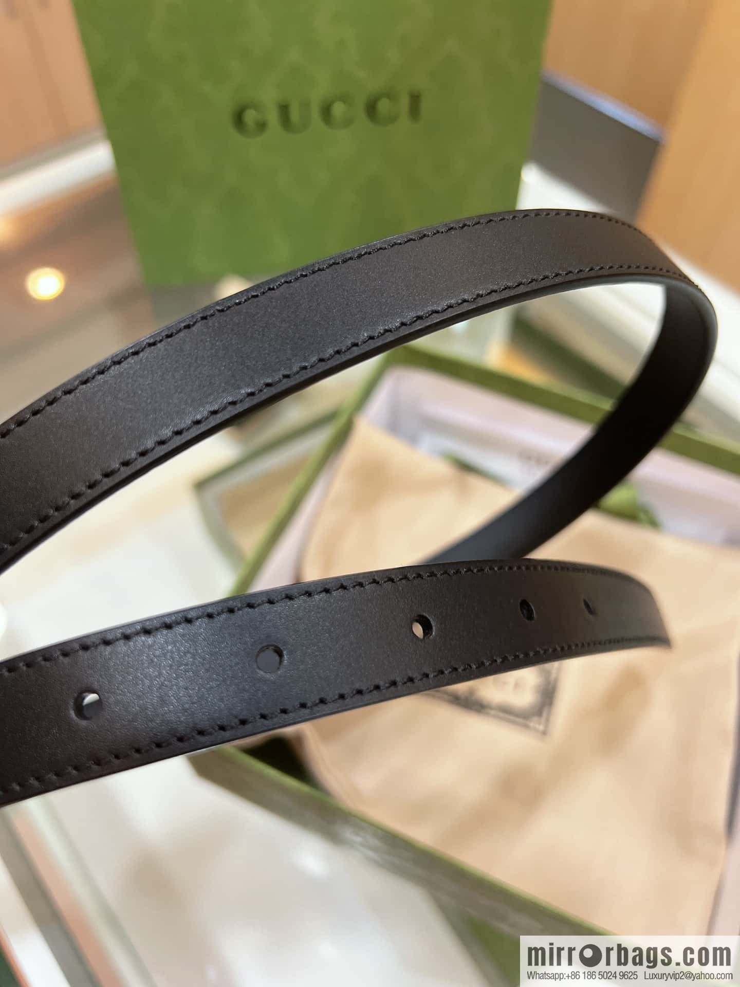 Gucci Gucci, double-sided selection of first-layer cowhide GG belt