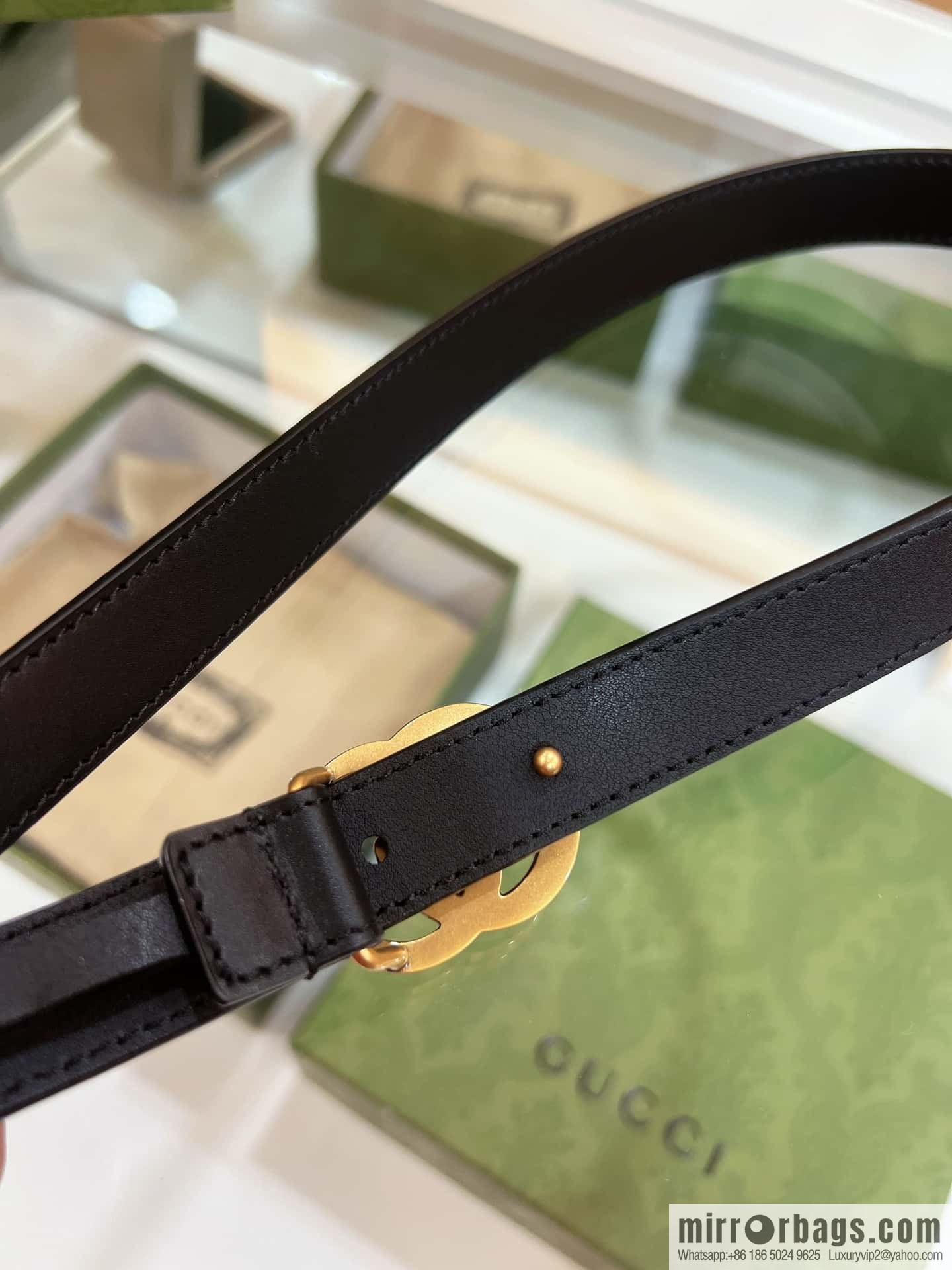 Gucci Gucci, double-sided selection of first-layer cowhide GG belt