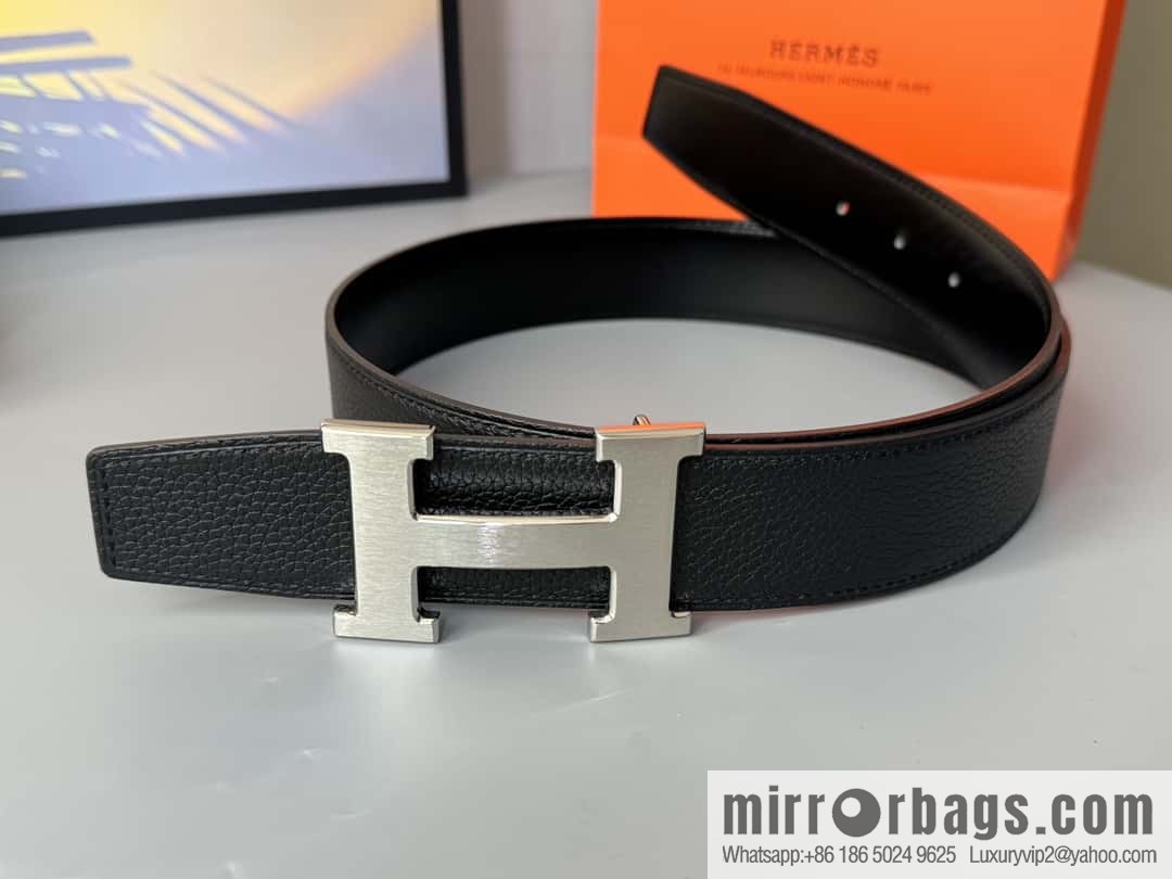 Hermes Togo Leather Double Sided Leather Belt 38mm