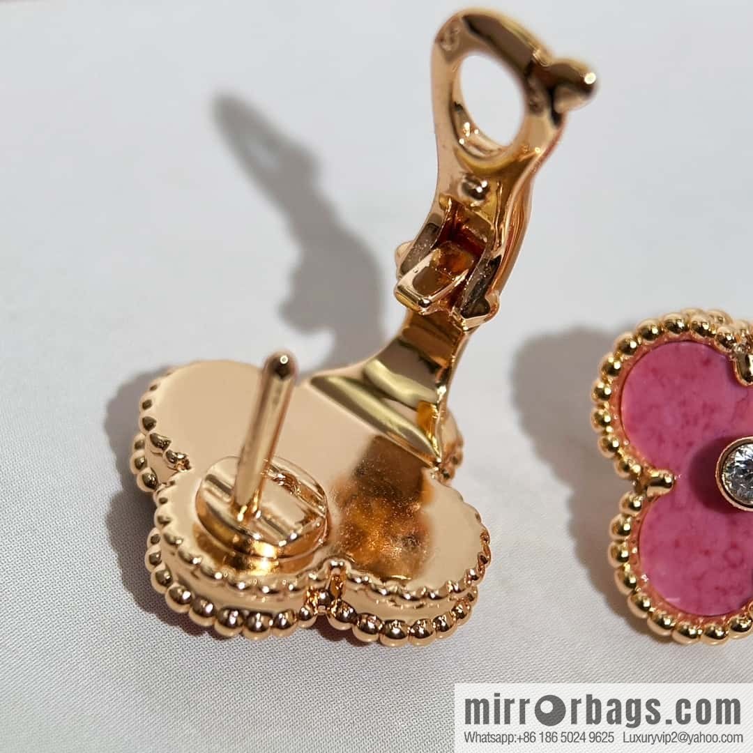 ❗️New ❗️ ☀️ Van Cleef & Arpels Natural Rose Graystone Earrings