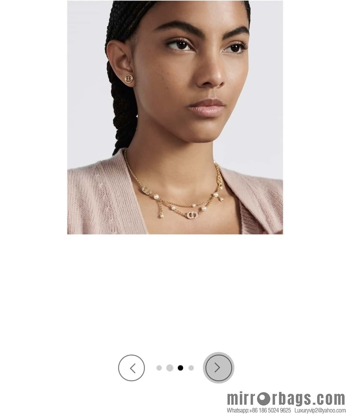 New ☑️ DIOR Dior Pearl CD Bracelet Necklace