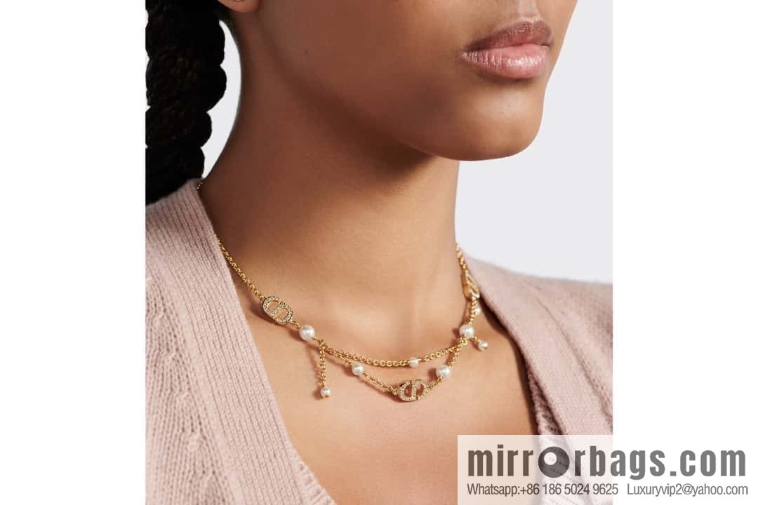 New ☑️ DIOR Dior Pearl CD Bracelet Necklace