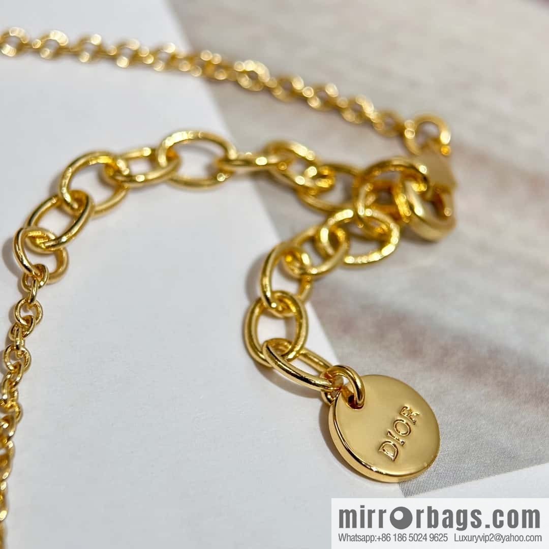 New ☑️ DIOR Dior Pearl CD Bracelet Necklace