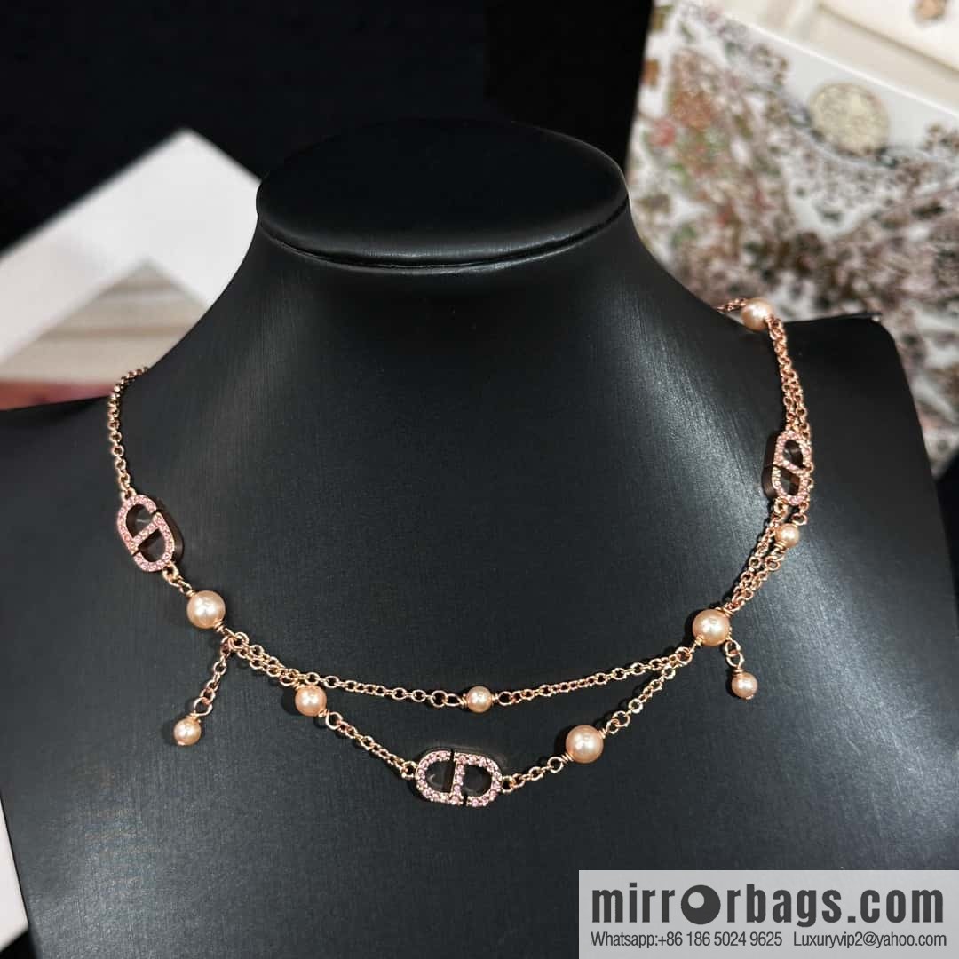 New ☑️ DIOR Dior Pearl CD Bracelet Necklace