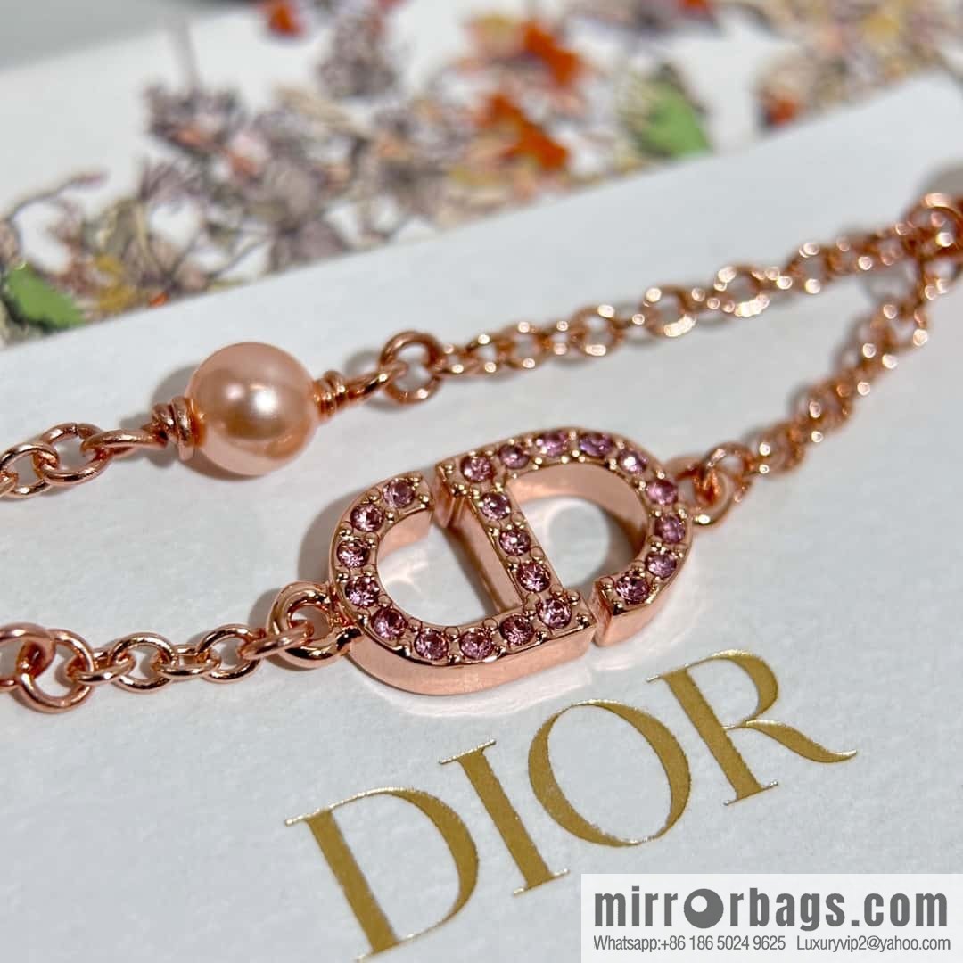 New ☑️ DIOR Dior Pearl CD Bracelet Necklace