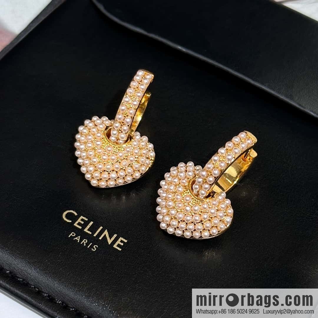 ❗️New ❗️ ☀️ original order ☀️ new ☑️ Celine Celine simple wind pearl peach heart love stud earrings ☀️