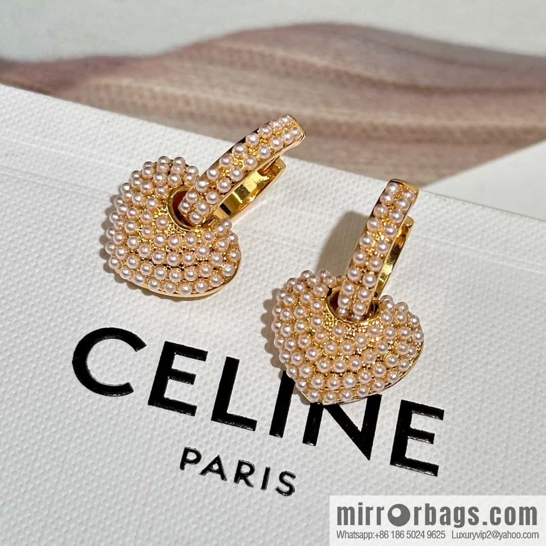 ❗️New ❗️ ☀️ original order ☀️ new ☑️ Celine Celine simple wind pearl peach heart love stud earrings ☀️