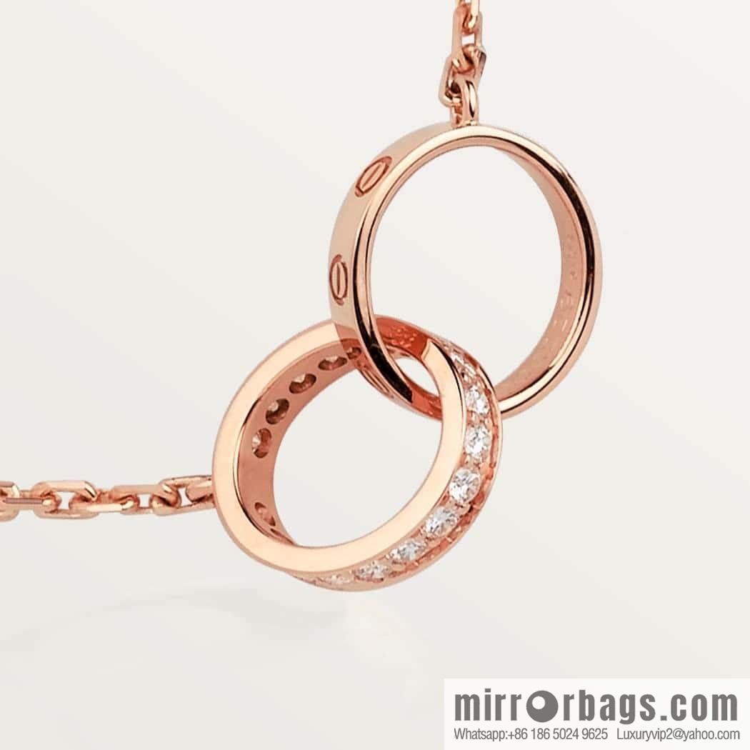 ❗New ❗ ☀ Cartier Cartier LOVE series, double ring necklace with diamonds ☀