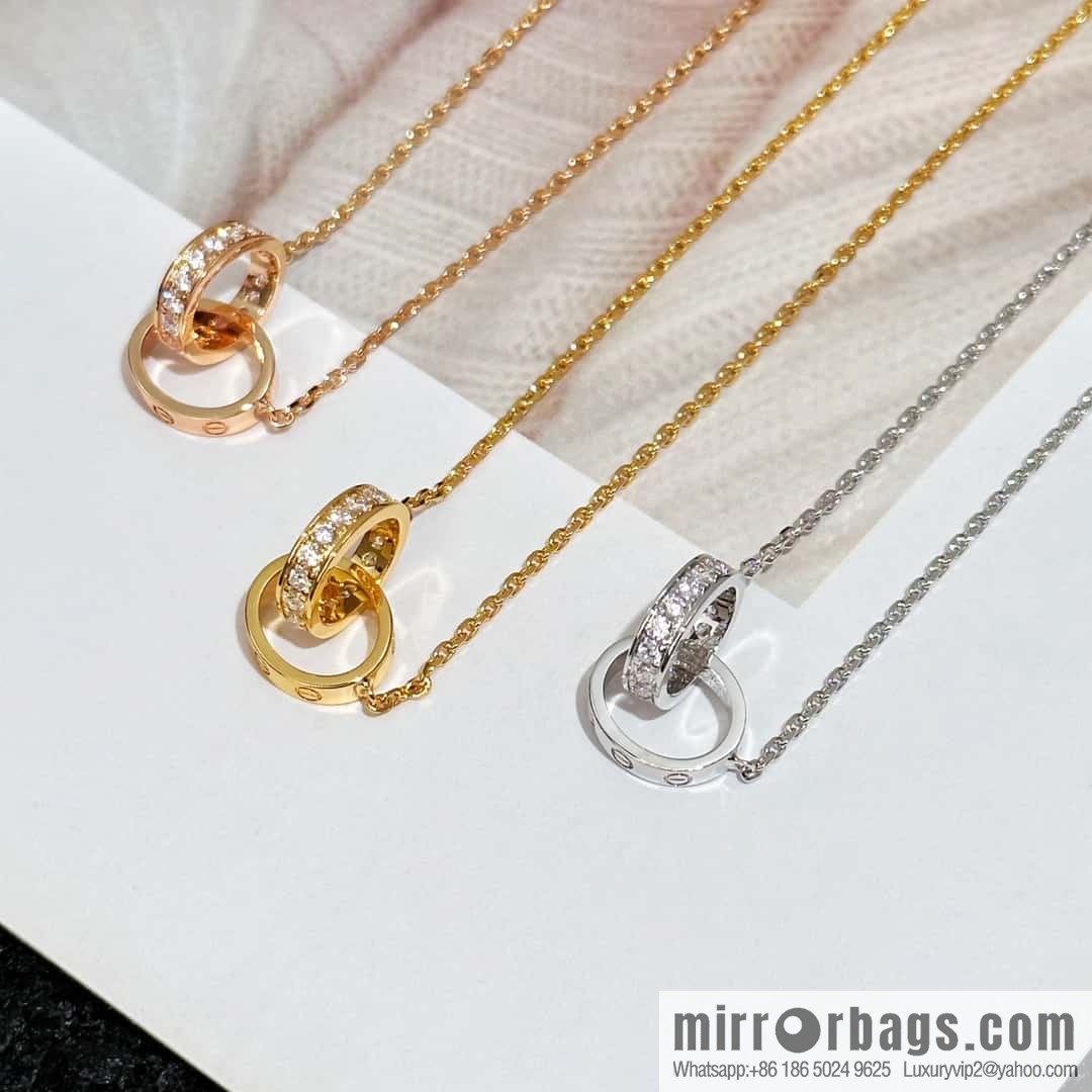 ❗New ❗ ☀ Cartier Cartier LOVE series, double ring necklace with diamonds ☀