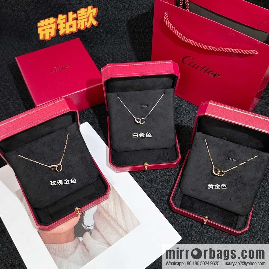 ❗New ❗ ☀ Cartier Cartier LOVE series, double ring necklace with diamonds ☀