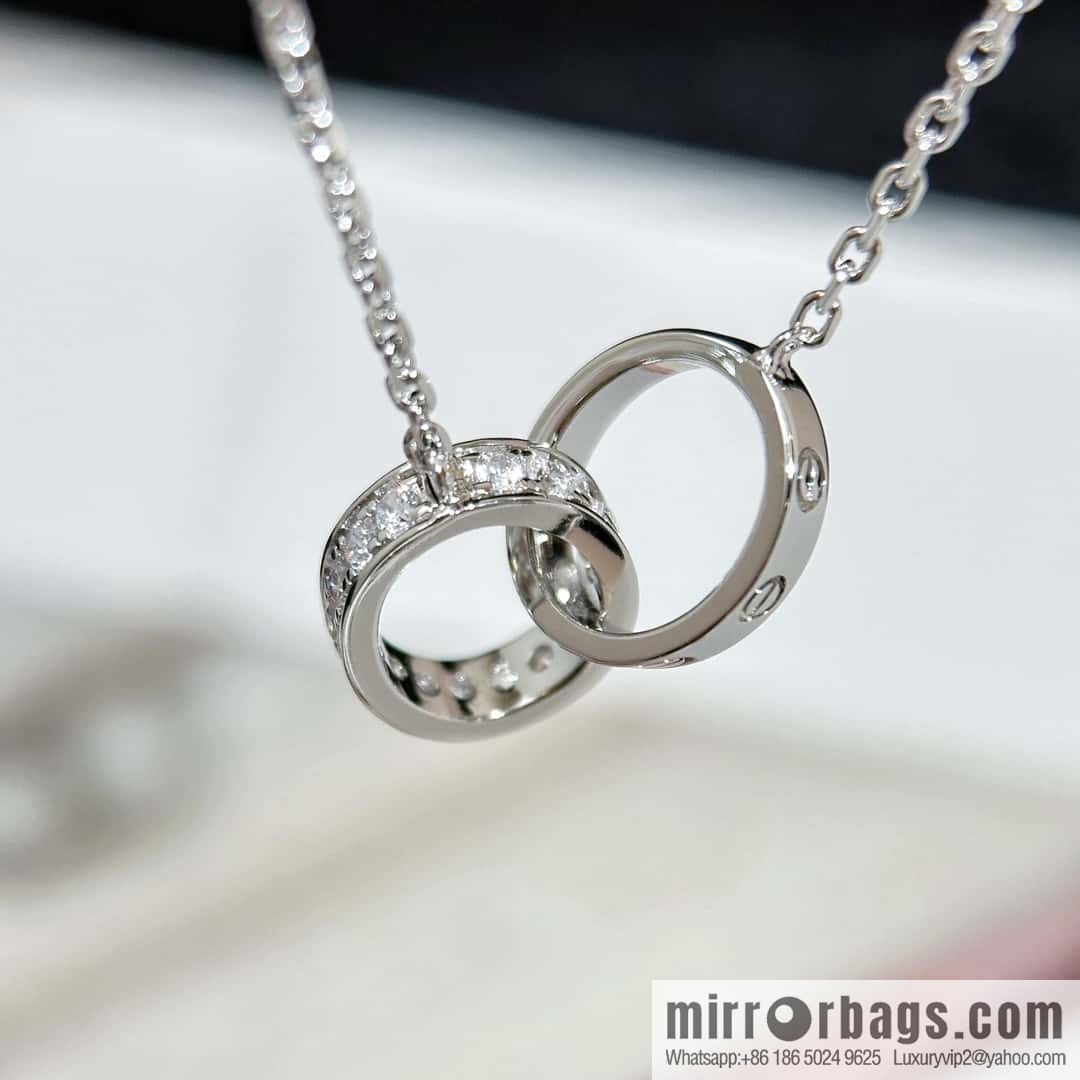 ❗New ❗ ☀ Cartier Cartier LOVE series, double ring necklace with diamonds ☀