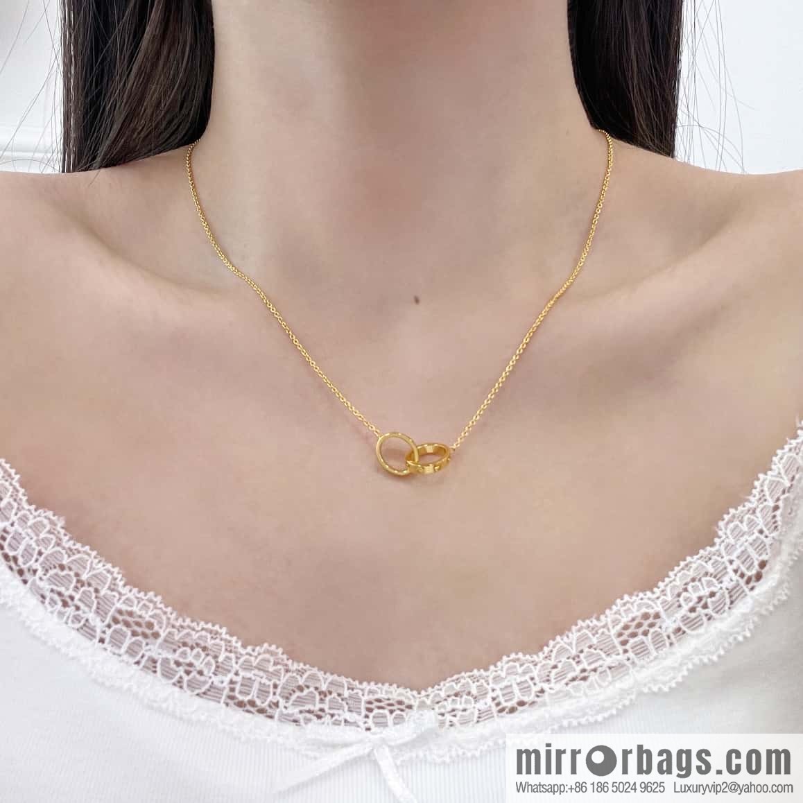 ❗New ❗ ☀ Cartier Cartier LOVE series, glossy double ring necklace ☀