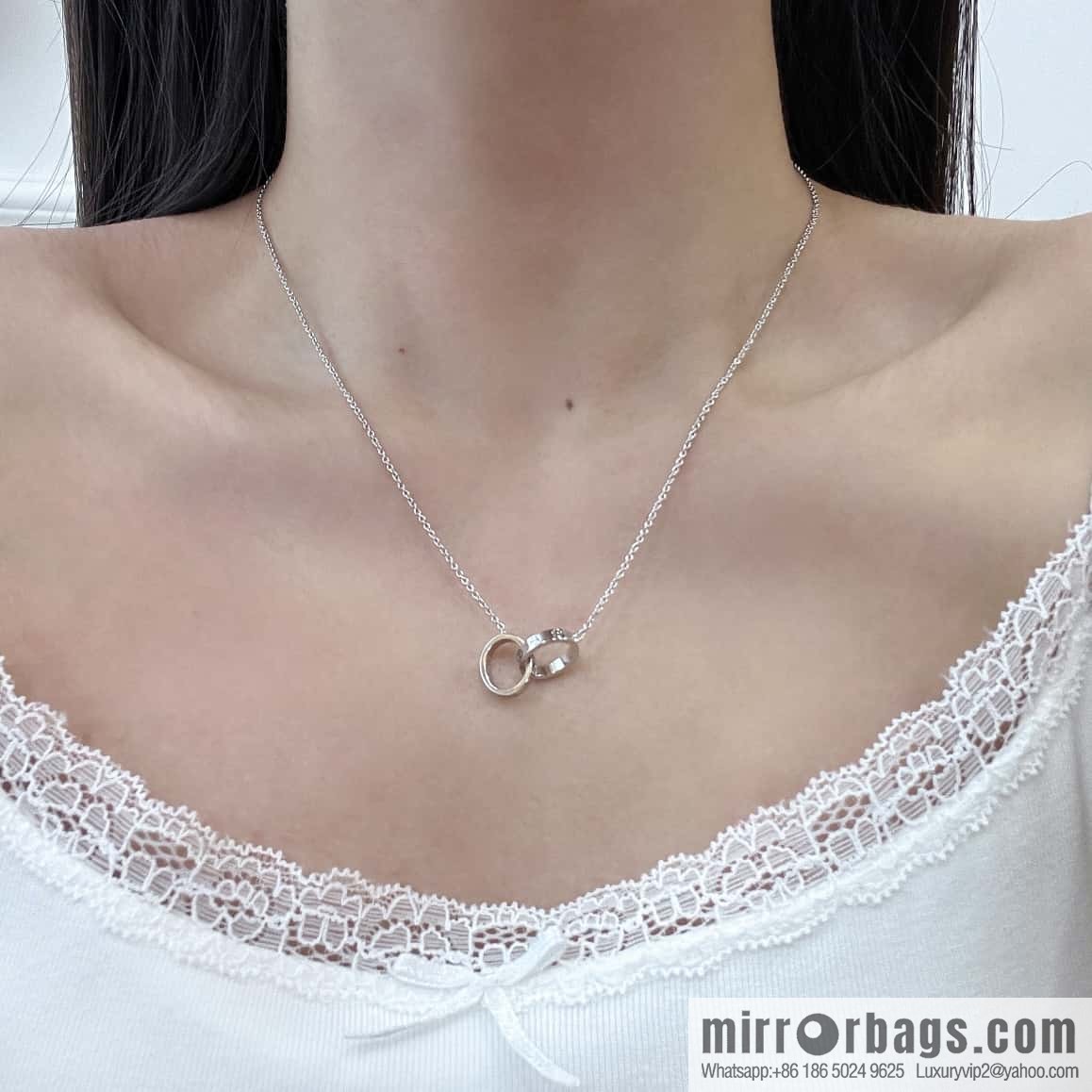 ❗New ❗ ☀ Cartier Cartier LOVE series, glossy double ring necklace ☀
