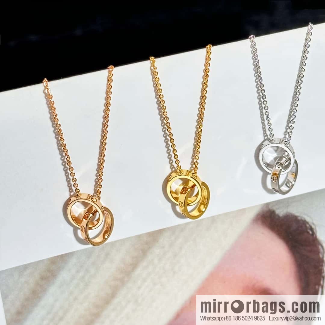 ❗New ❗ ☀ Cartier Cartier LOVE series, glossy double ring necklace ☀