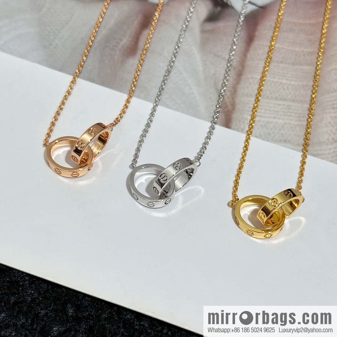 ❗New ❗ ☀ Cartier Cartier LOVE series, glossy double ring necklace ☀