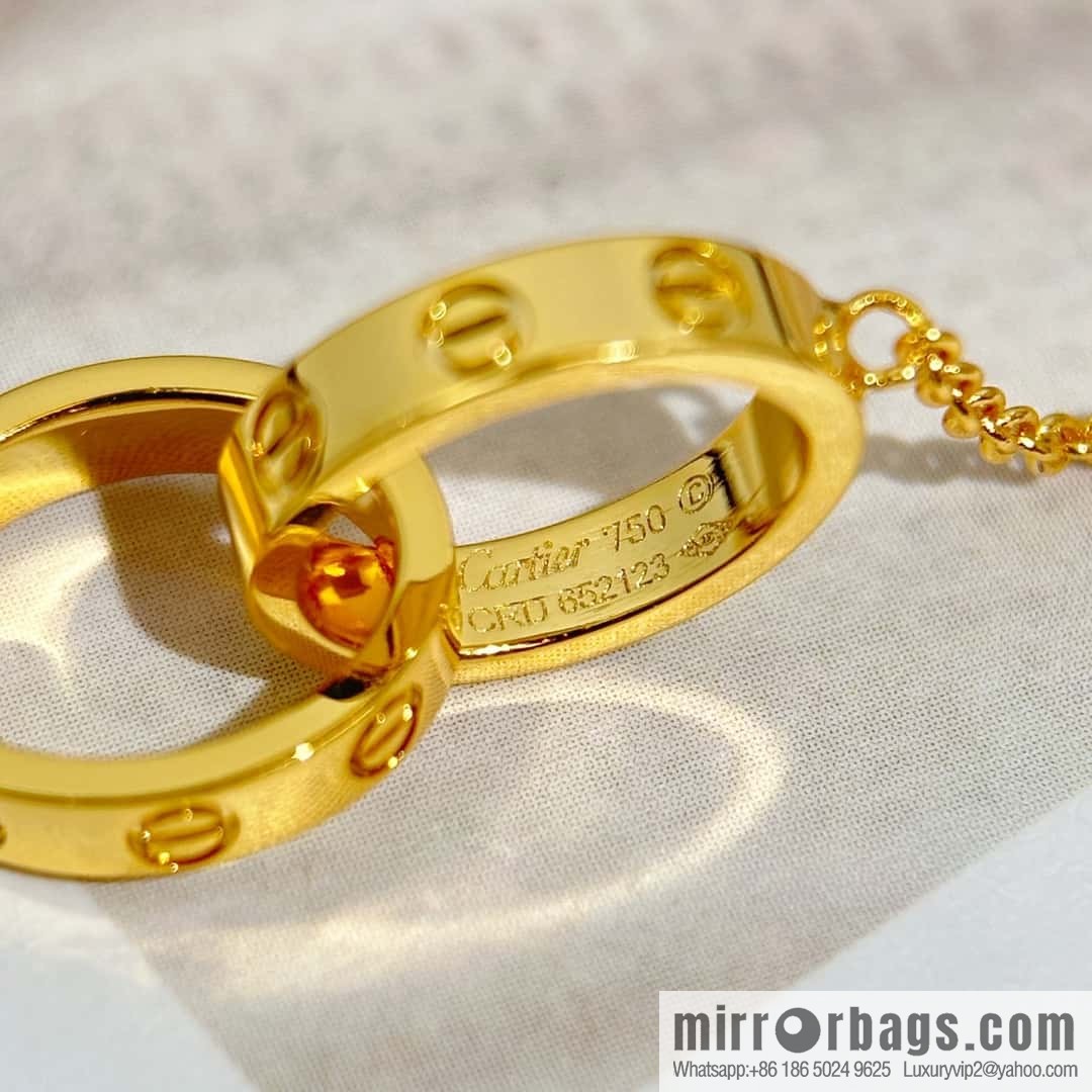 ❗New ❗ ☀ Cartier Cartier LOVE series, glossy double ring necklace ☀