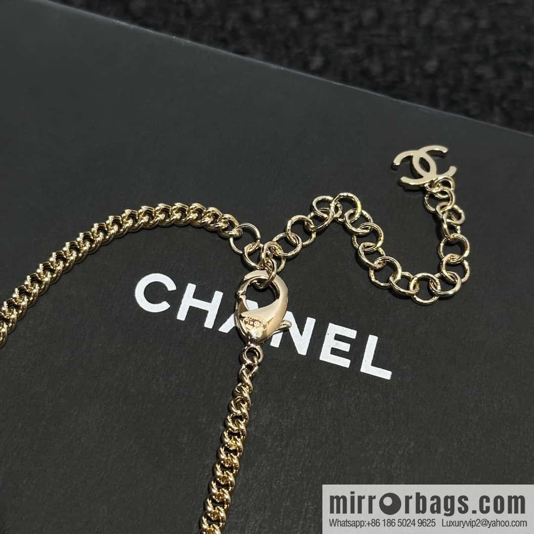 ❗️New ❗️ Chanel necklace ☀️ new ☑️ Chanel double c diamond necklace sweater chain ☀️