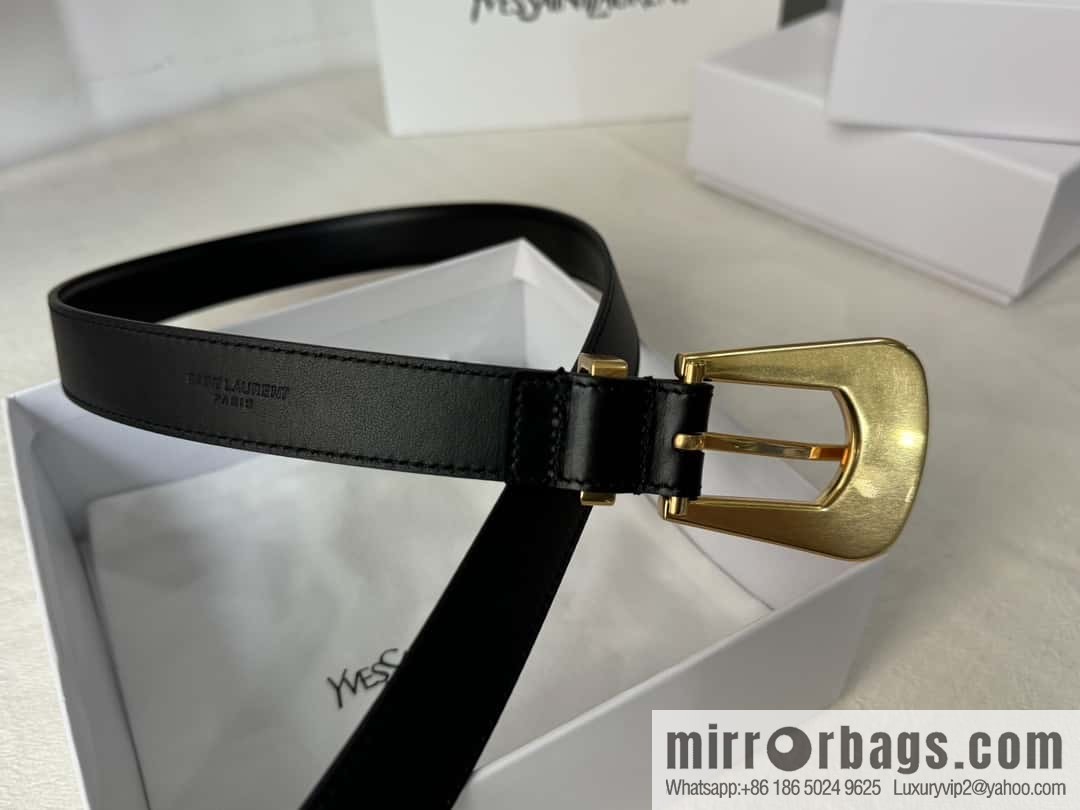 YSL's latest pin buckle triangular tail belt 2.5CM