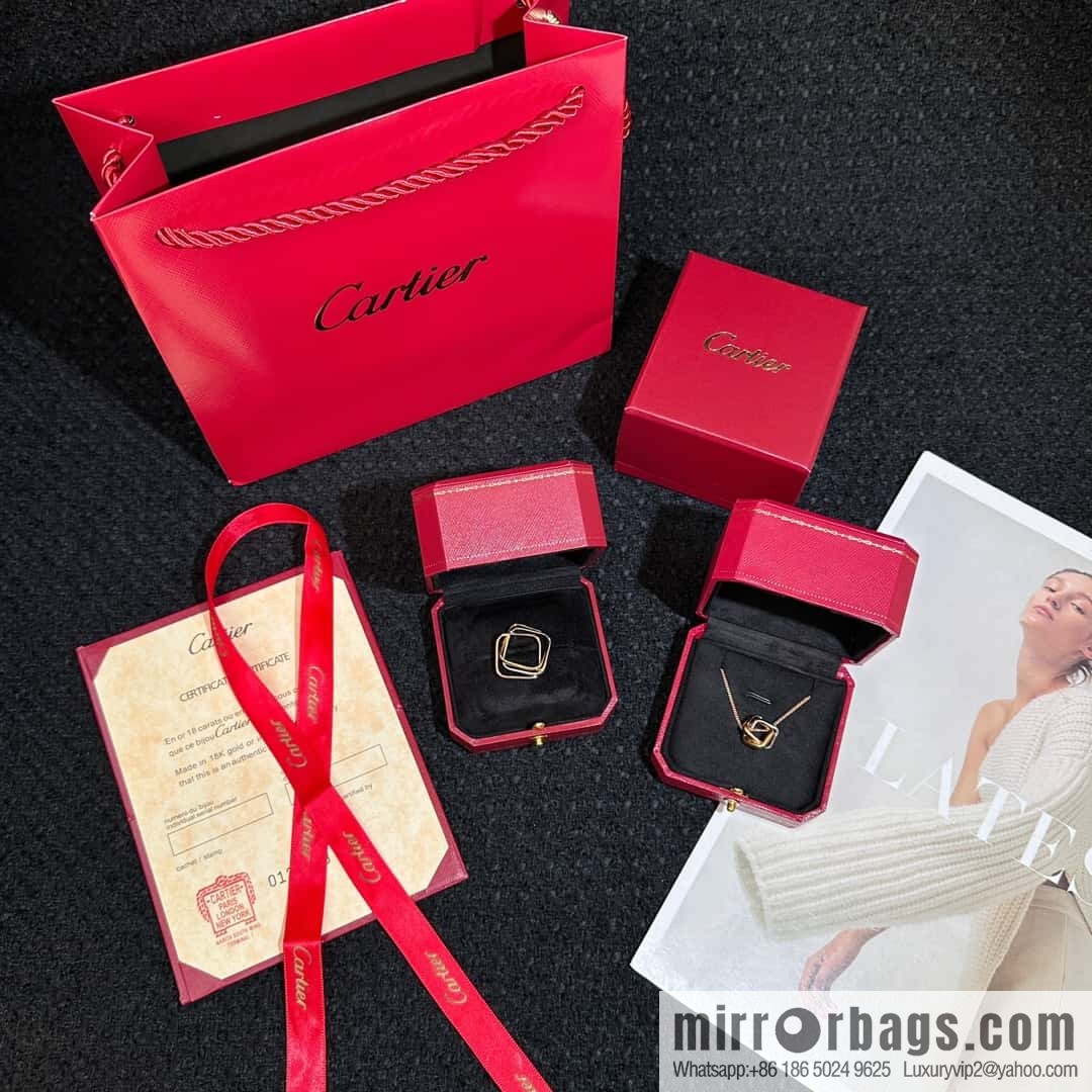 ❗New ❗ new version ☀ original single high version ☀ Cartier Cartier TRINITY pillow-shaped three-color ring necklace, ring ☀