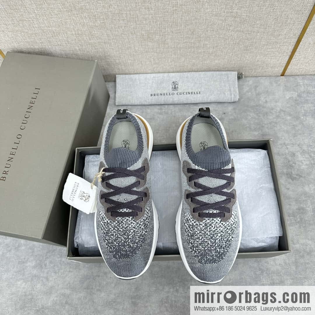 💋💍BC New Brunello Cucinell * Color Mix Knitted Low Top Sneakers