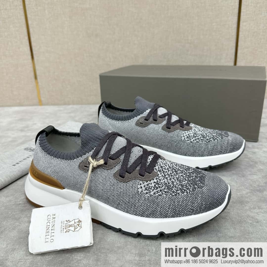 💋💍BC New Brunello Cucinell * Color Mix Knitted Low Top Sneakers