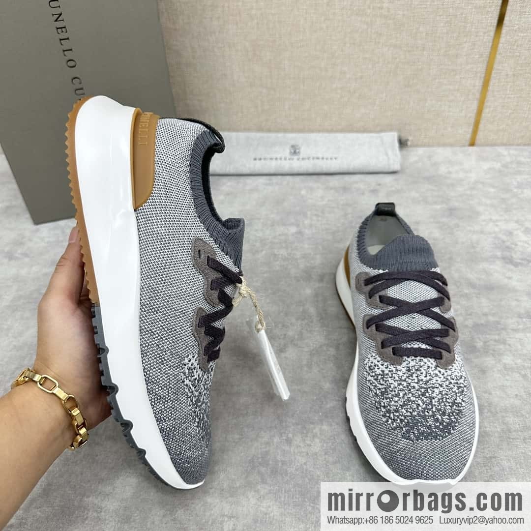💋💍BC New Brunello Cucinell * Color Mix Knitted Low Top Sneakers