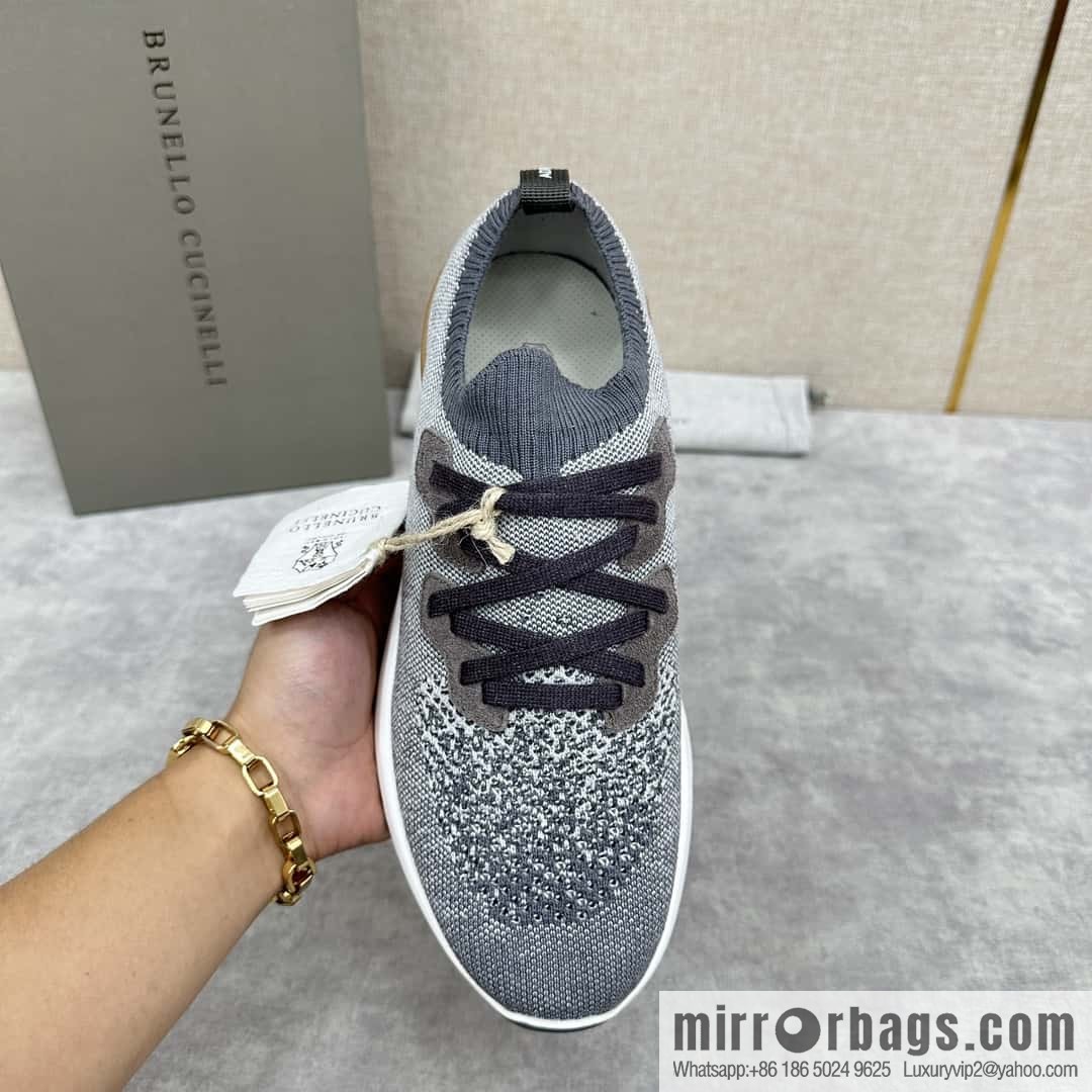 💋💍BC New Brunello Cucinell * Color Mix Knitted Low Top Sneakers
