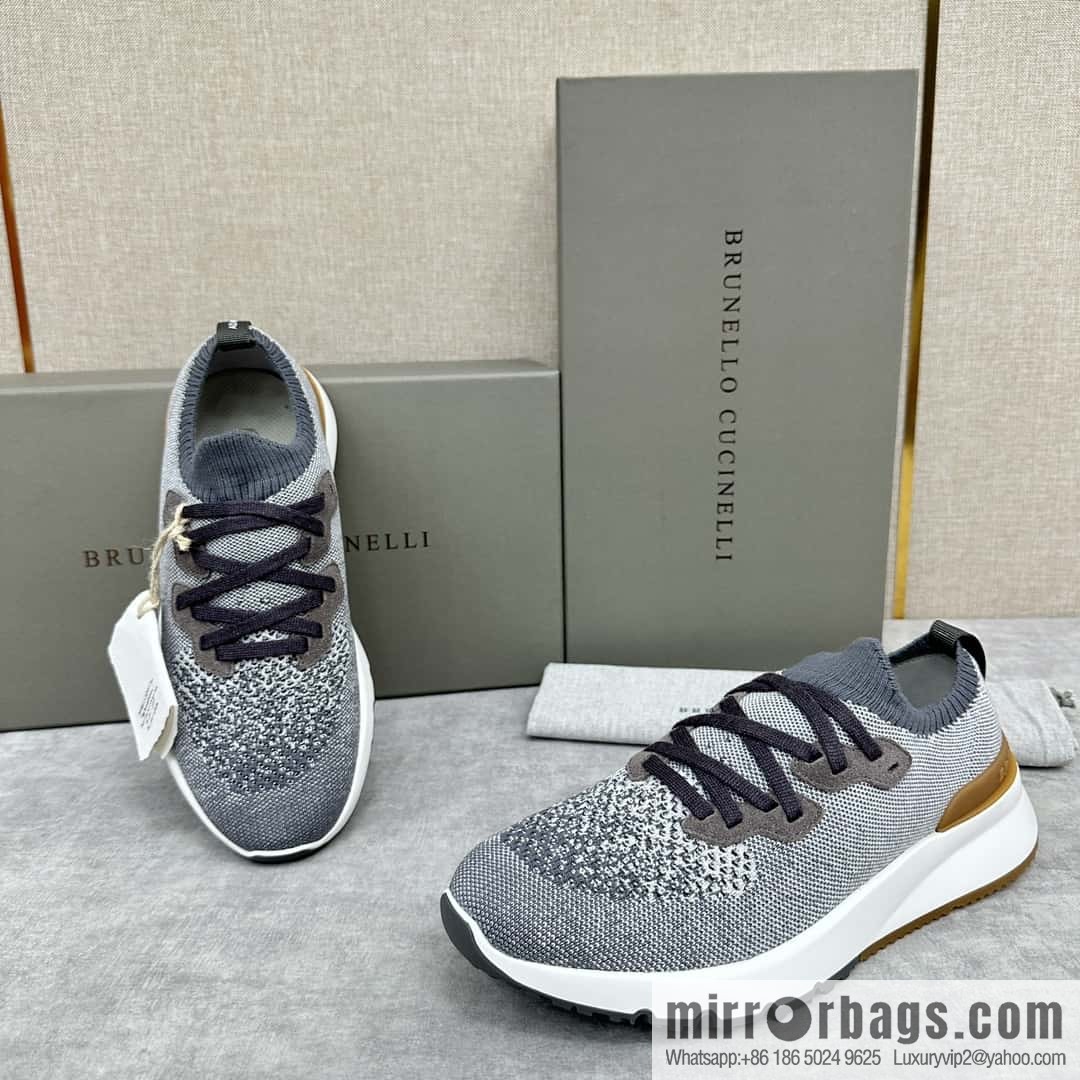 💋💍BC New Brunello Cucinell * Color Mix Knitted Low Top Sneakers