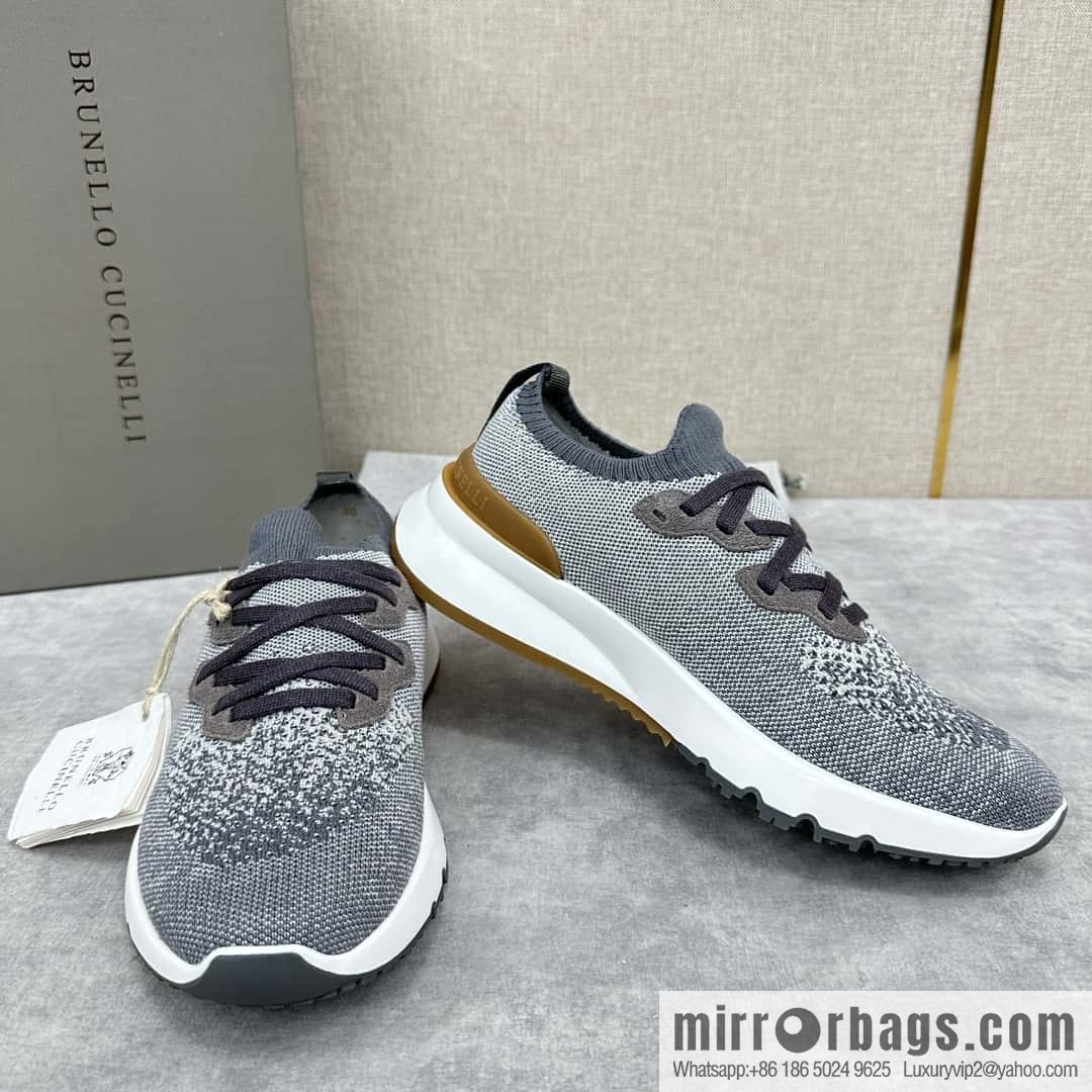 💋💍BC New Brunello Cucinell * Color Mix Knitted Low Top Sneakers