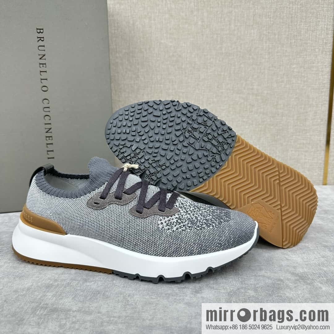 💋💍BC New Brunello Cucinell * Color Mix Knitted Low Top Sneakers