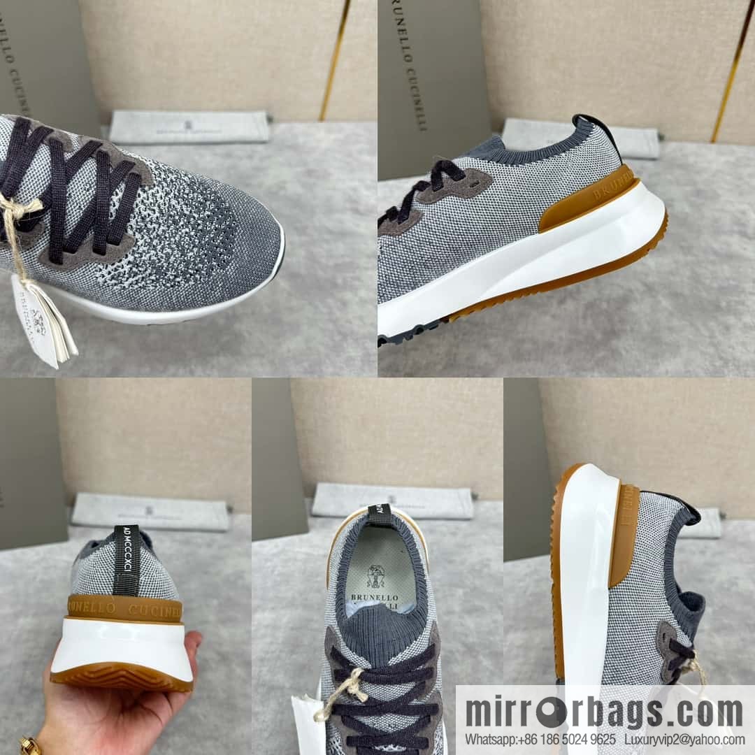 💋💍BC New Brunello Cucinell * Color Mix Knitted Low Top Sneakers