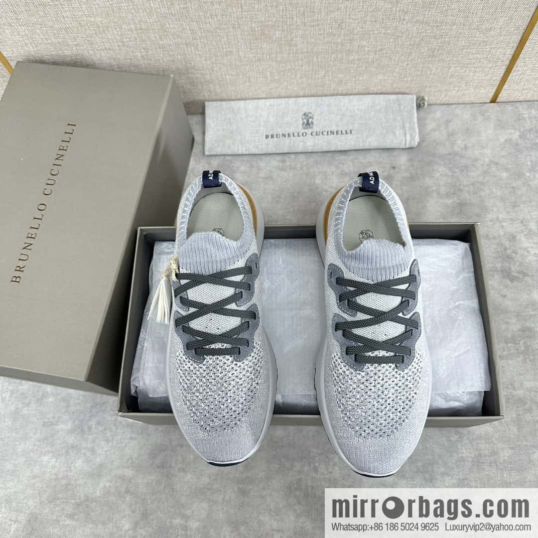 💋💍BC New Brunello Cucinell * Color Mix Knitted Low Top Sneakers