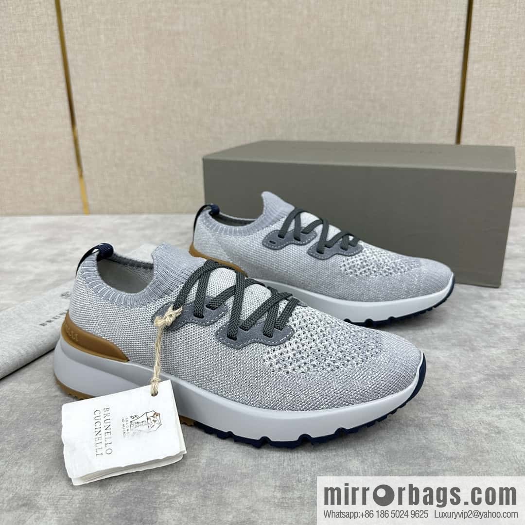 💋💍BC New Brunello Cucinell * Color Mix Knitted Low Top Sneakers