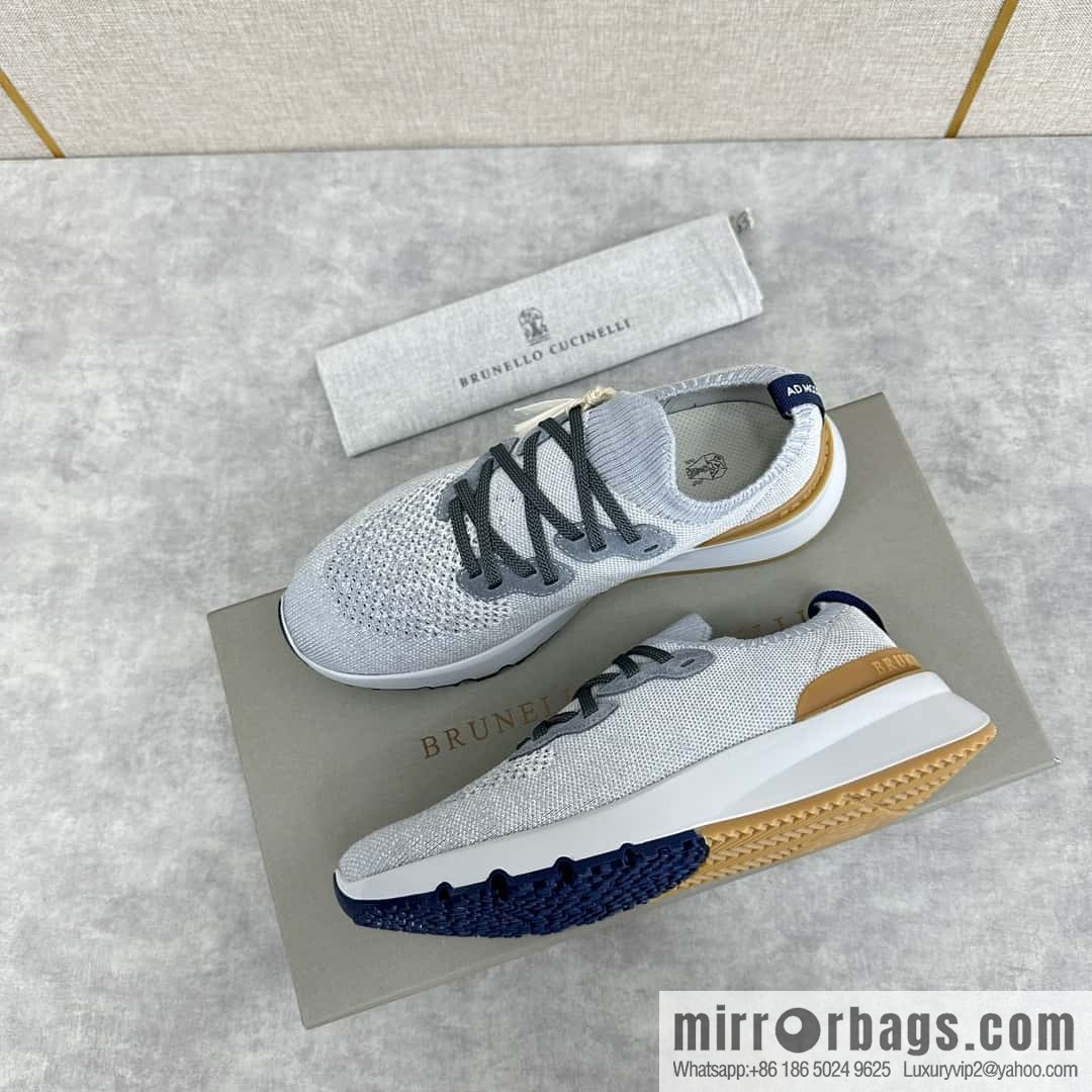 💋💍BC New Brunello Cucinell * Color Mix Knitted Low Top Sneakers
