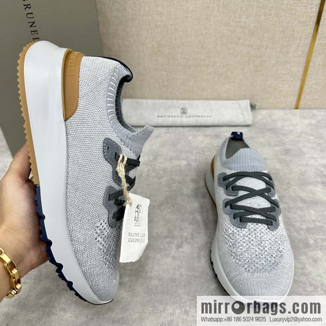 💋💍BC New Brunello Cucinell * Color Mix Knitted Low Top Sneakers