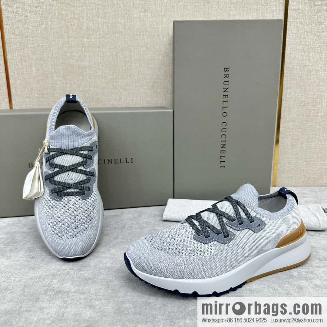 💋💍BC New Brunello Cucinell * Color Mix Knitted Low Top Sneakers