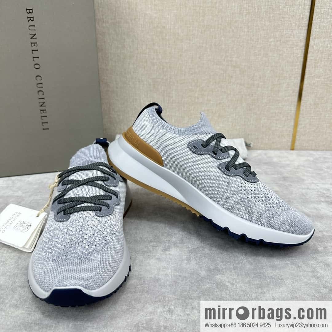 💋💍BC New Brunello Cucinell * Color Mix Knitted Low Top Sneakers