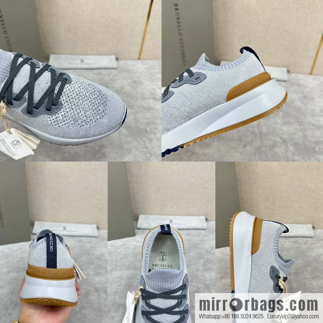 💋💍BC New Brunello Cucinell * Color Mix Knitted Low Top Sneakers