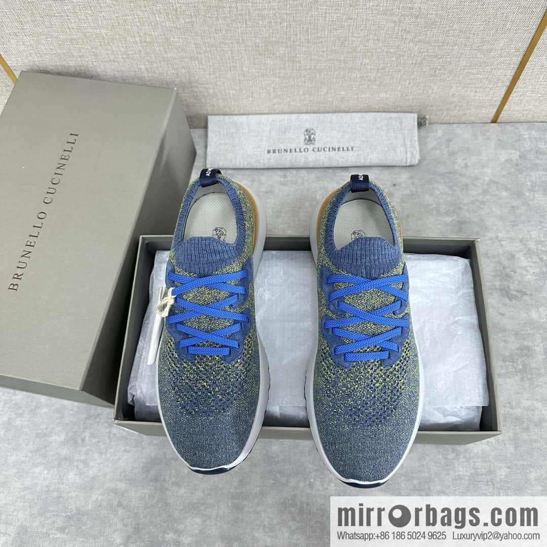 ππBC New Brunello Cucinell * Color Mix Knitted Low Top Sneakers