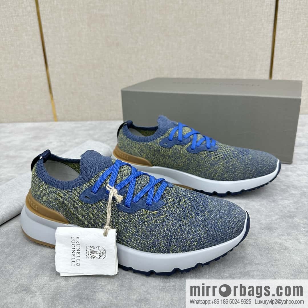 ππBC New Brunello Cucinell * Color Mix Knitted Low Top Sneakers