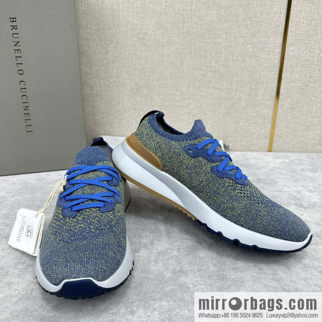 ππBC New Brunello Cucinell * Color Mix Knitted Low Top Sneakers