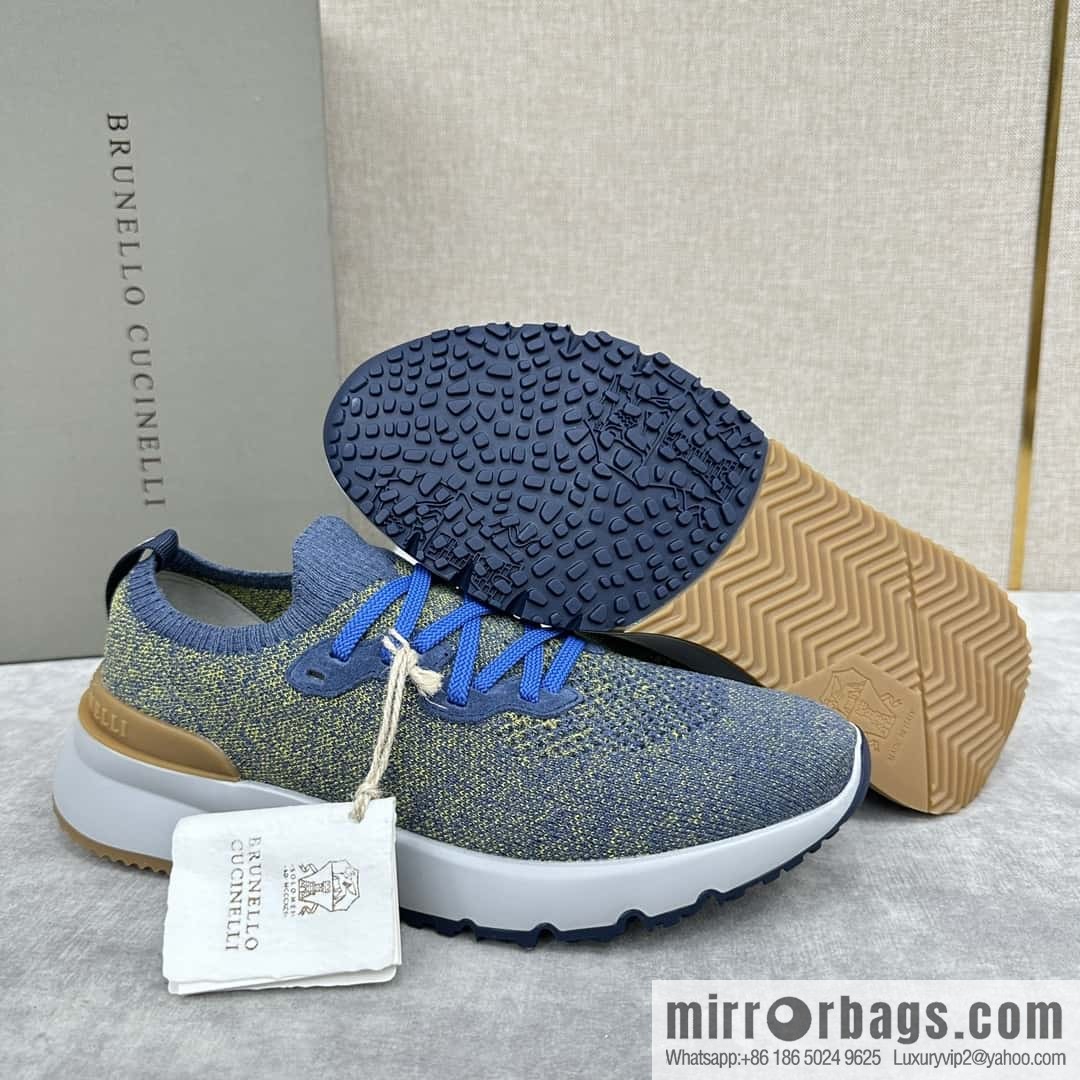 ππBC New Brunello Cucinell * Color Mix Knitted Low Top Sneakers