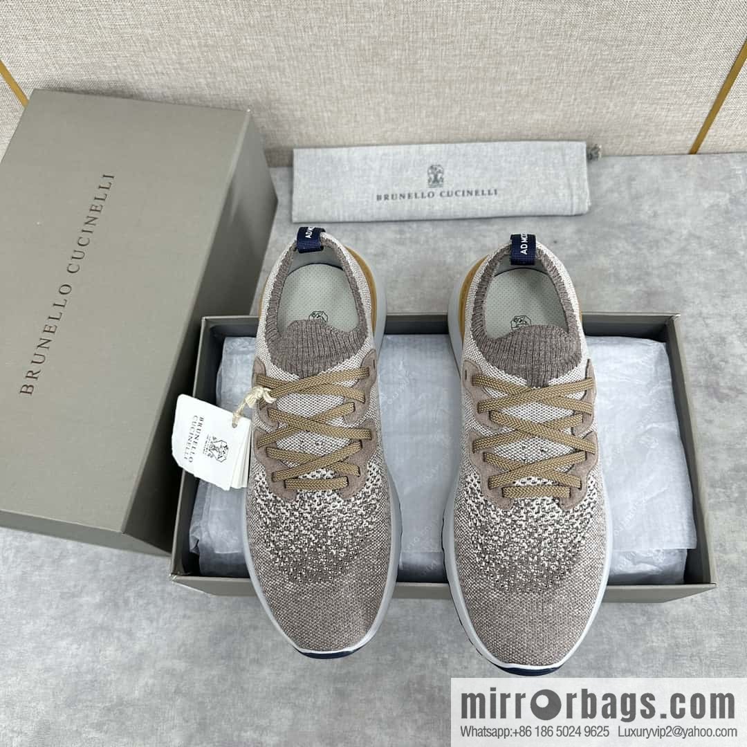 💋💍BC New Brunello Cucinell * Color Mix Knitted Low Top Sneakers