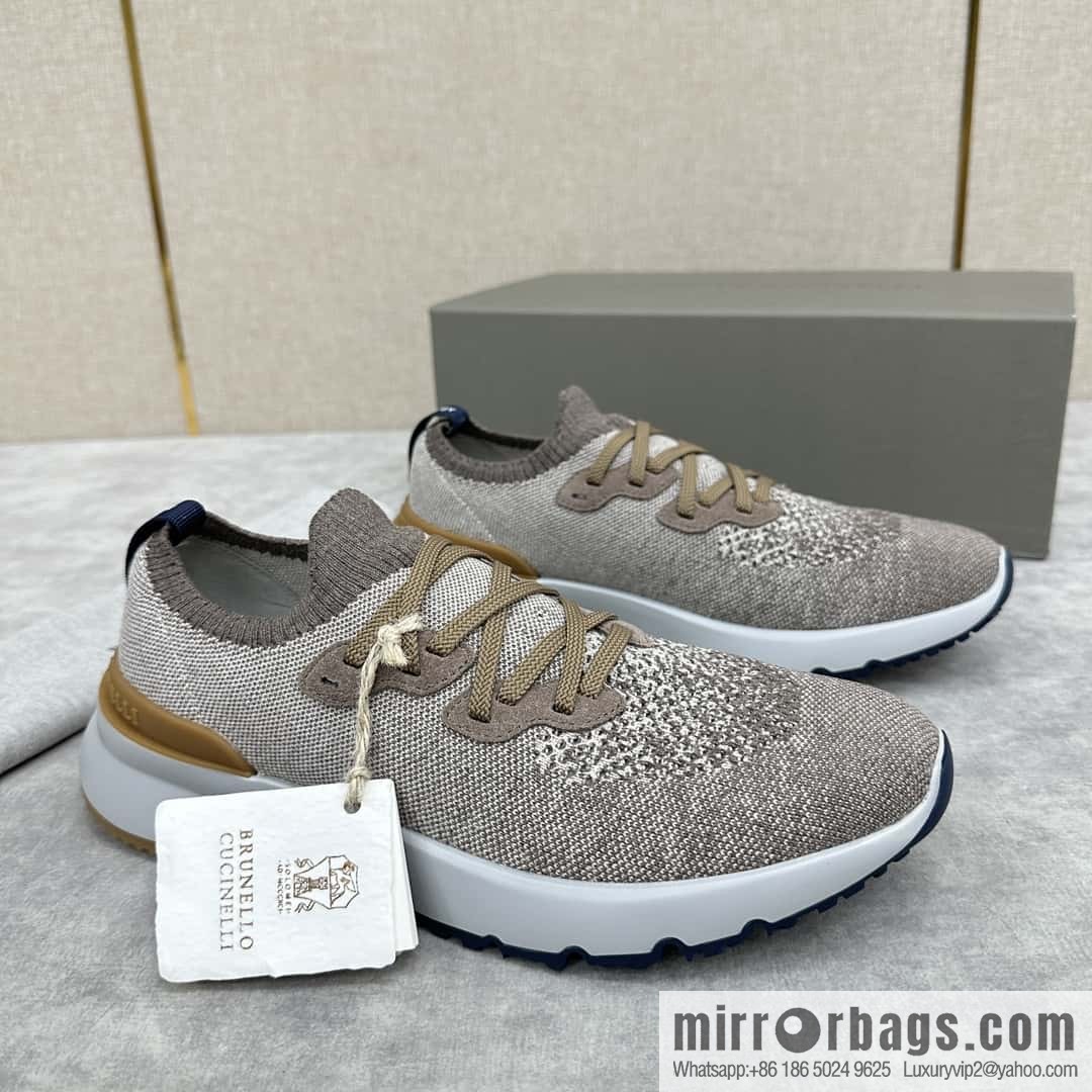 💋💍BC New Brunello Cucinell * Color Mix Knitted Low Top Sneakers