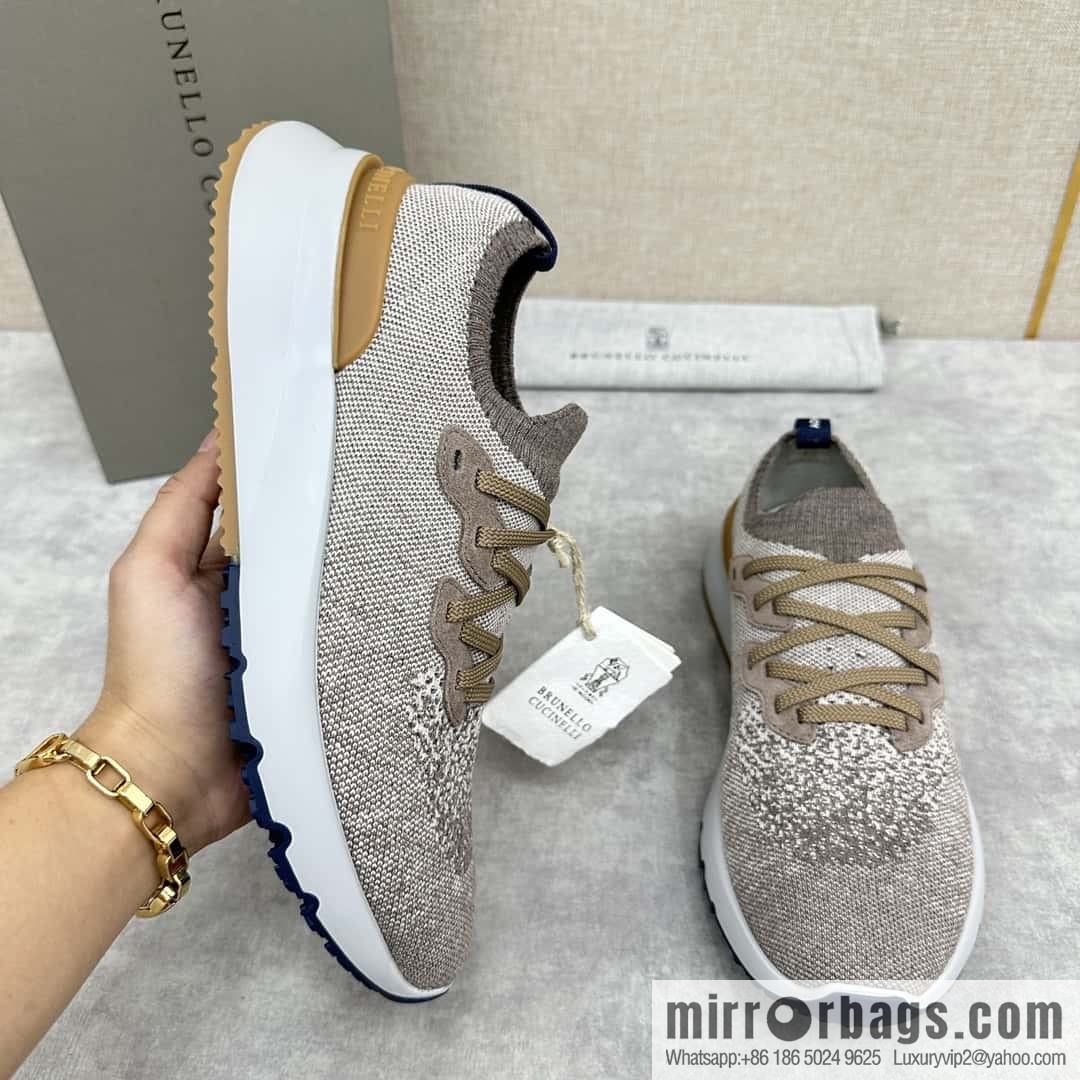 💋💍BC New Brunello Cucinell * Color Mix Knitted Low Top Sneakers