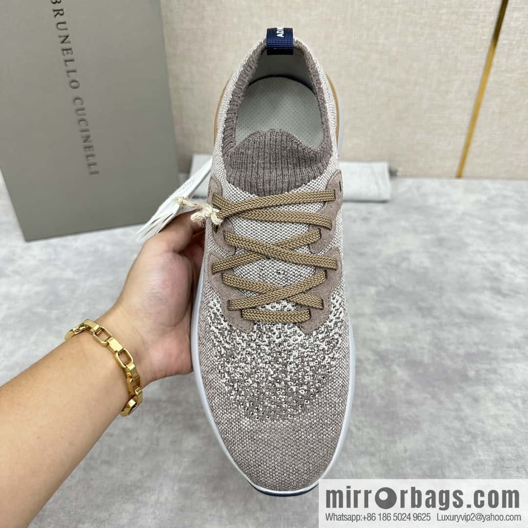 💋💍BC New Brunello Cucinell * Color Mix Knitted Low Top Sneakers
