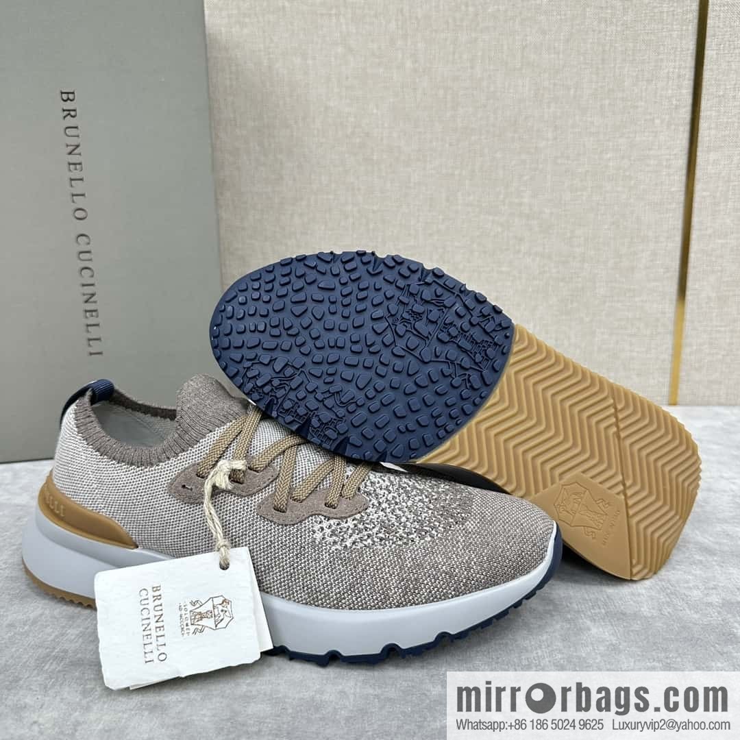 💋💍BC New Brunello Cucinell * Color Mix Knitted Low Top Sneakers