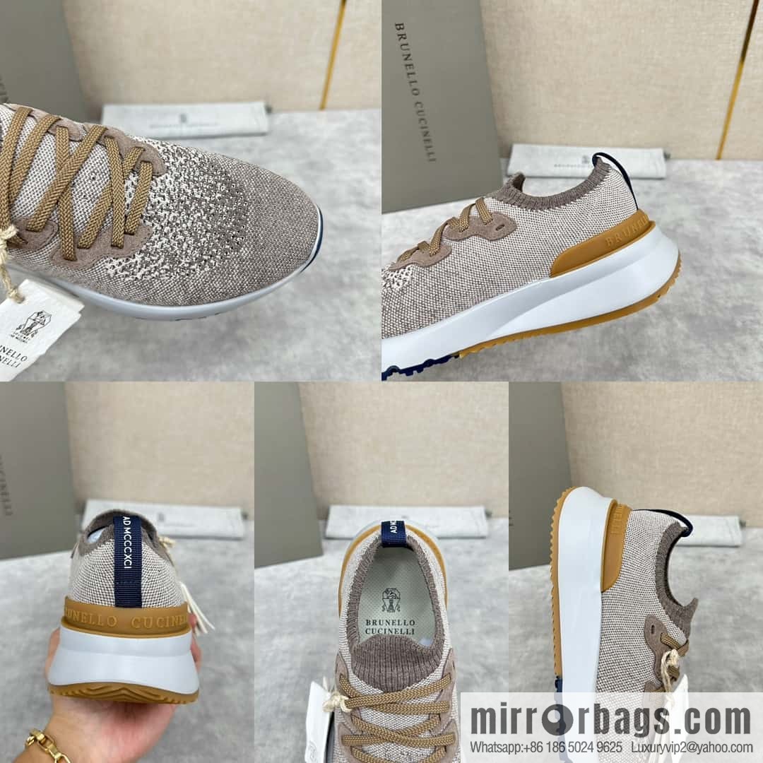 💋💍BC New Brunello Cucinell * Color Mix Knitted Low Top Sneakers