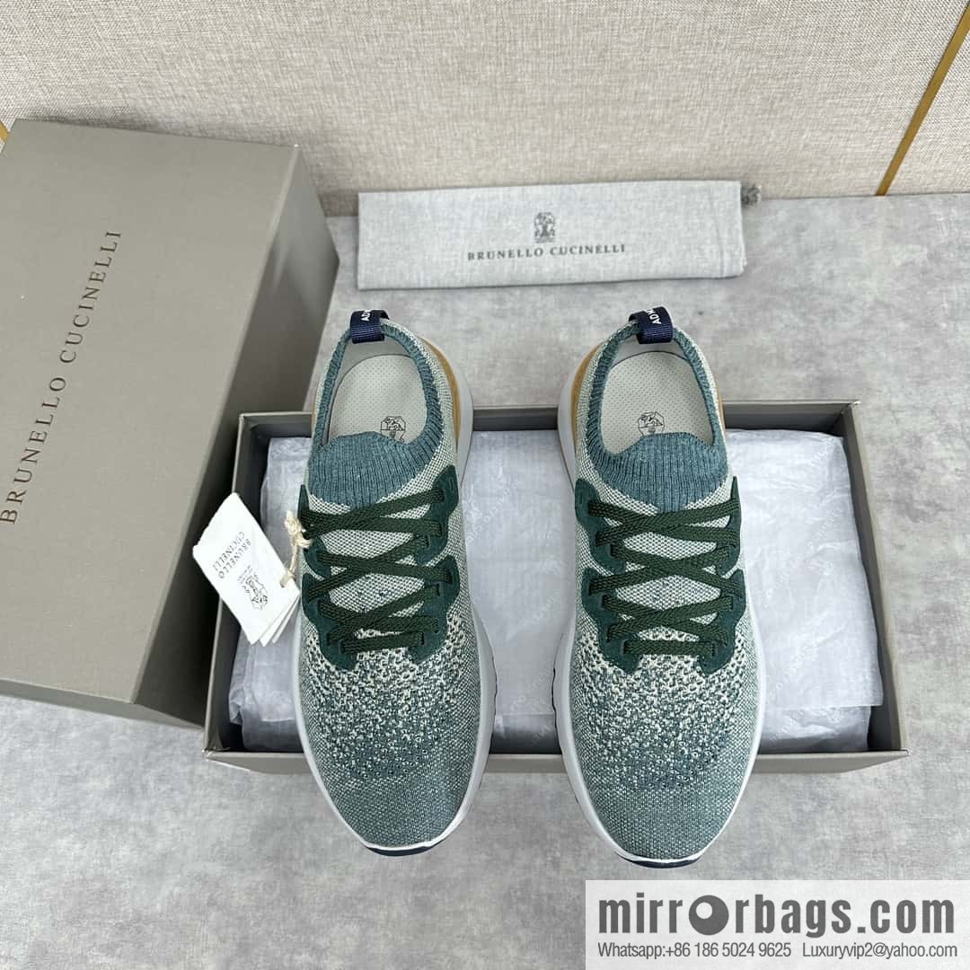 ππBC New Brunello Cucinell * Color Mix Knitted Low Top Sneakers